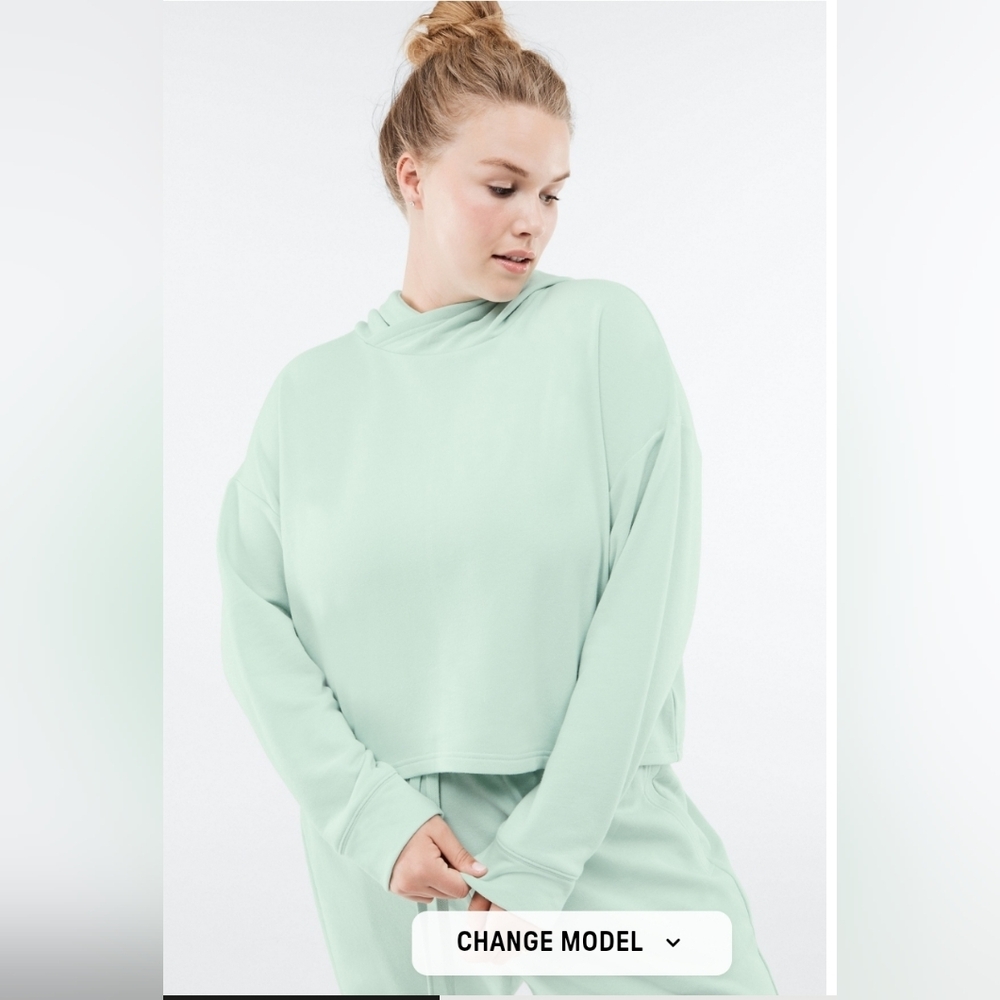 NWT Fabletics Eco Conscious Pullover Dusty Teal Seafoam Green Women's 1X